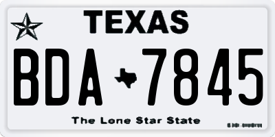 TX license plate BDA7845
