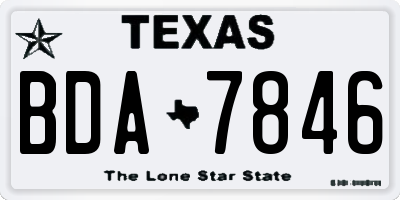 TX license plate BDA7846