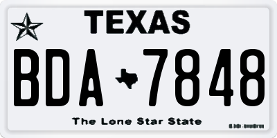 TX license plate BDA7848