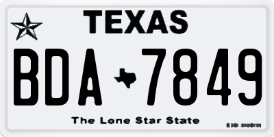 TX license plate BDA7849