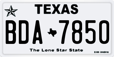 TX license plate BDA7850