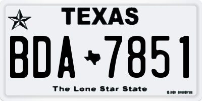 TX license plate BDA7851
