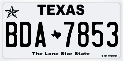 TX license plate BDA7853