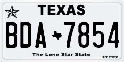 TX license plate BDA7854