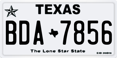 TX license plate BDA7856
