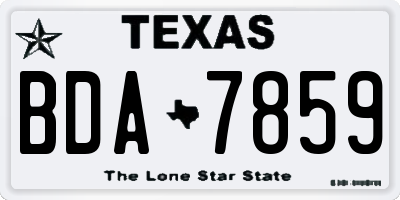 TX license plate BDA7859