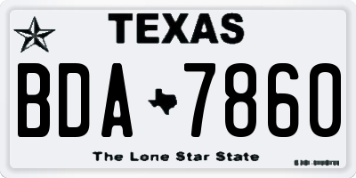 TX license plate BDA7860