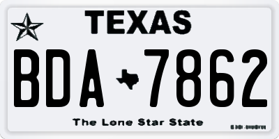 TX license plate BDA7862