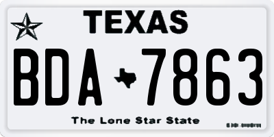 TX license plate BDA7863