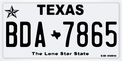 TX license plate BDA7865