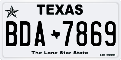 TX license plate BDA7869