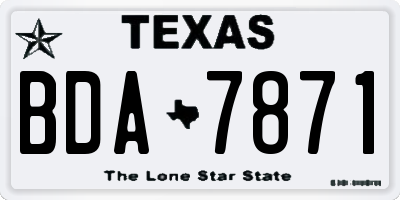 TX license plate BDA7871