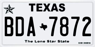 TX license plate BDA7872