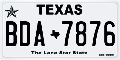 TX license plate BDA7876