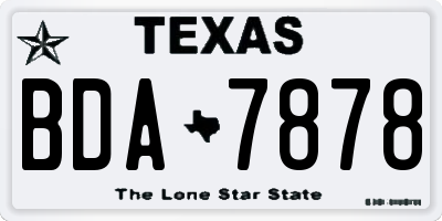 TX license plate BDA7878