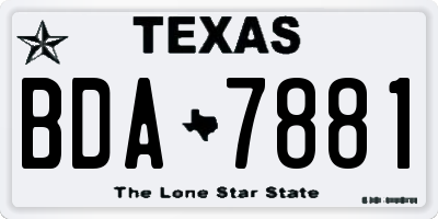 TX license plate BDA7881