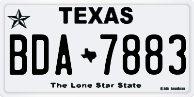 TX license plate BDA7883