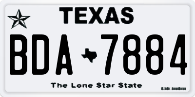 TX license plate BDA7884