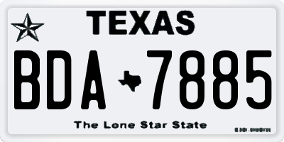 TX license plate BDA7885