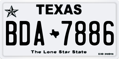 TX license plate BDA7886