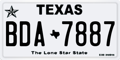 TX license plate BDA7887
