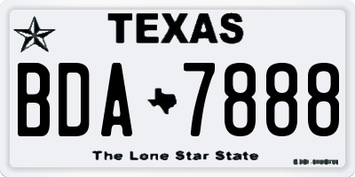 TX license plate BDA7888