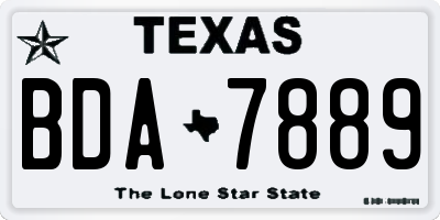 TX license plate BDA7889