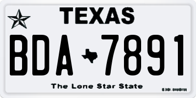 TX license plate BDA7891