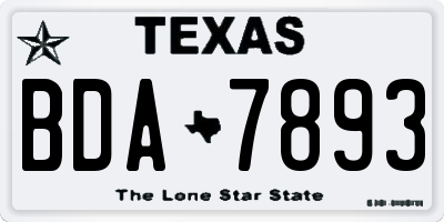 TX license plate BDA7893