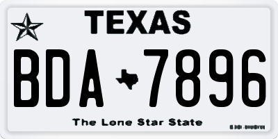 TX license plate BDA7896