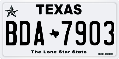 TX license plate BDA7903