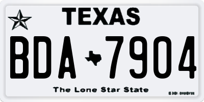 TX license plate BDA7904