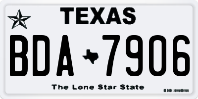 TX license plate BDA7906