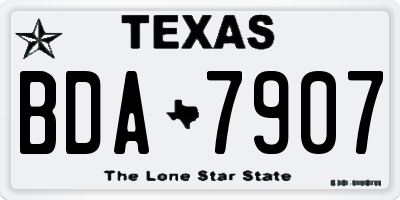 TX license plate BDA7907