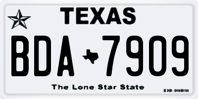 TX license plate BDA7909