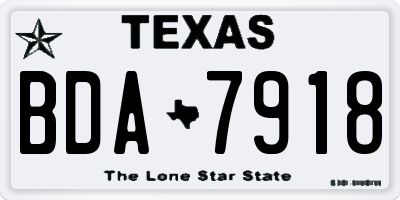 TX license plate BDA7918