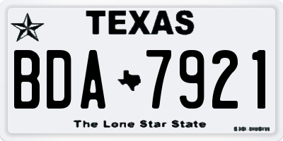 TX license plate BDA7921