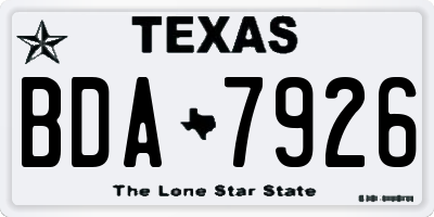 TX license plate BDA7926