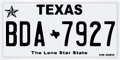 TX license plate BDA7927