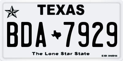 TX license plate BDA7929