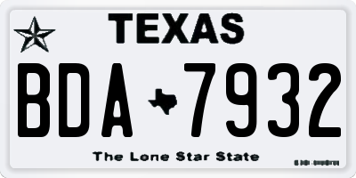 TX license plate BDA7932