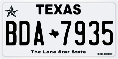 TX license plate BDA7935