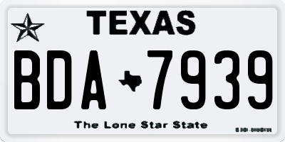 TX license plate BDA7939