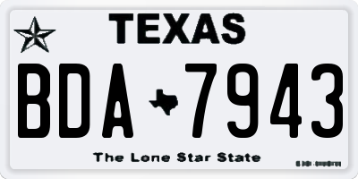TX license plate BDA7943