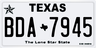 TX license plate BDA7945