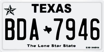 TX license plate BDA7946
