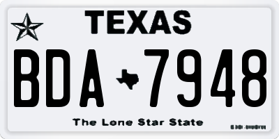 TX license plate BDA7948