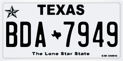 TX license plate BDA7949