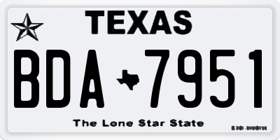 TX license plate BDA7951
