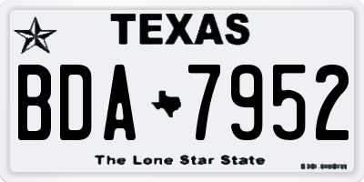 TX license plate BDA7952